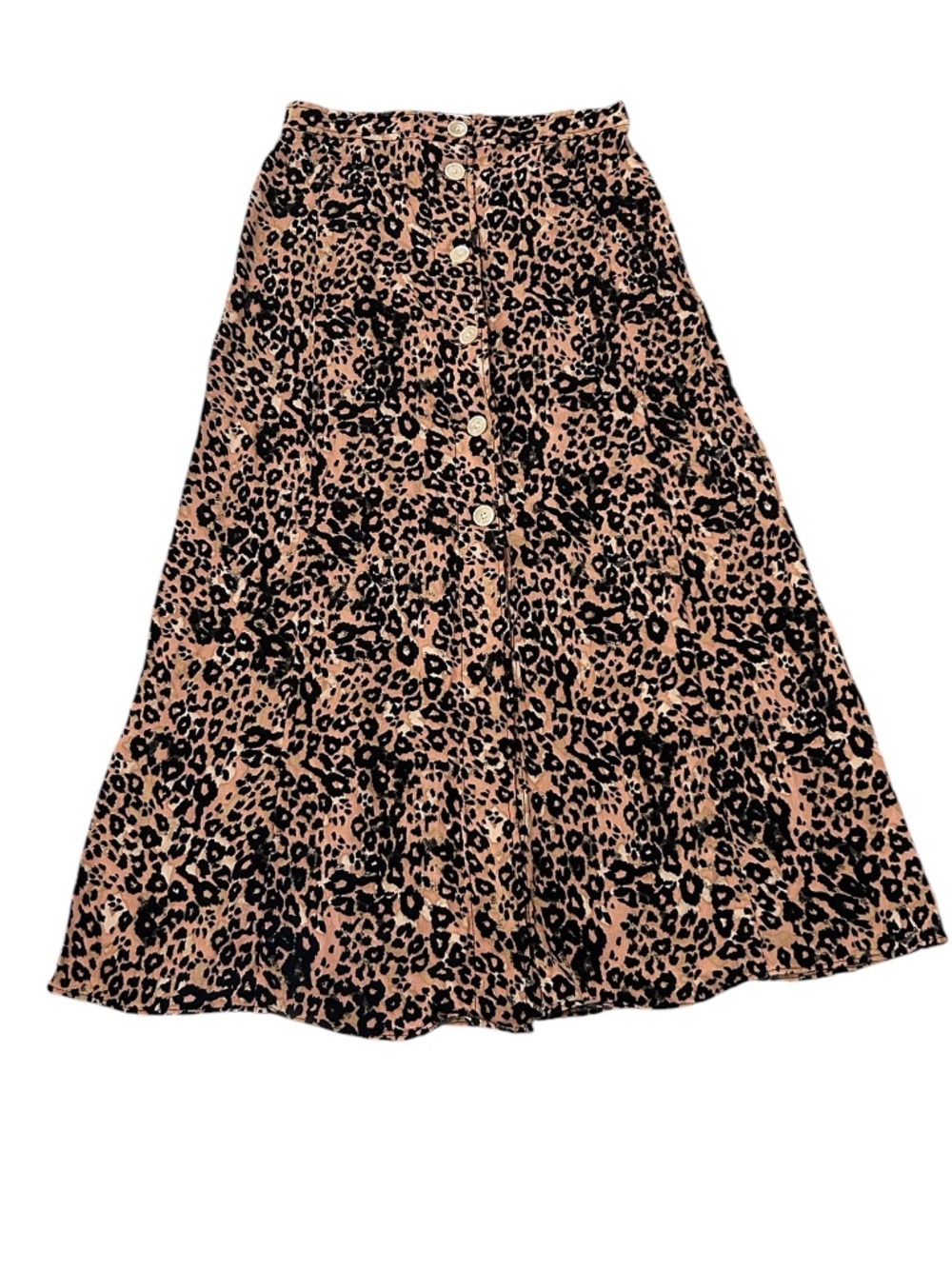 Wilfred Aritzia Amelie Leopard Print A-line Midi Button From Skirt Size 2 - Picture 5 of 11